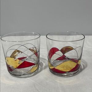La Fleur by Monarch Double Old Fashioned Crystal Glasses Set of 2